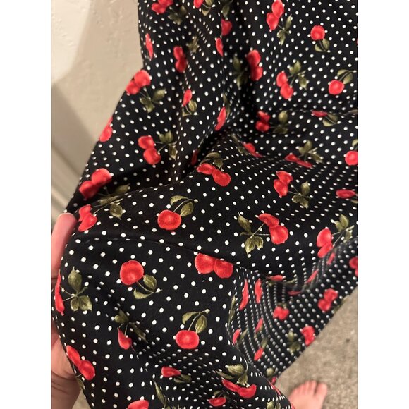 Stop Staring Cherry Print Polka Dot Rockabilly Pinup Dress - Picture 5 of 14